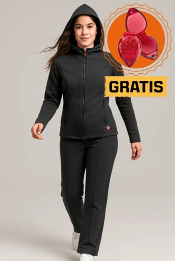 CONJUNTO DEPORTIVO PLOMO ESSENTIAL PARA MUJER
