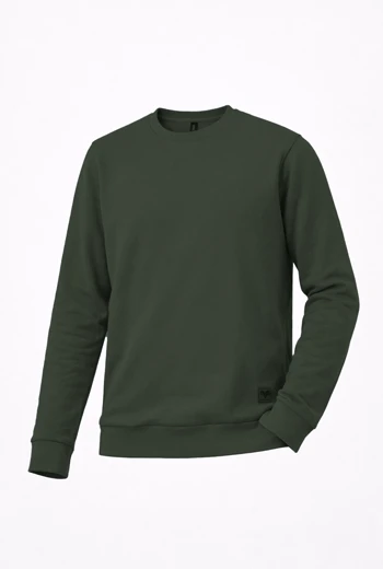 BUZO VERDE OSCURO BÁSICO CON CUELLO REDONDO