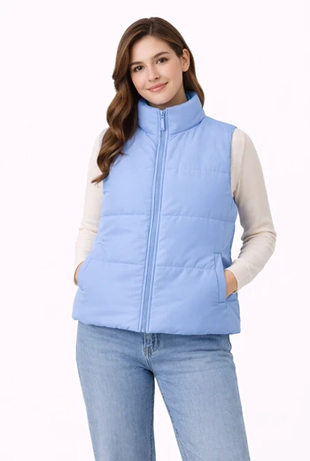 CHALECO PUFFER MODERNO CON CREMALLERA