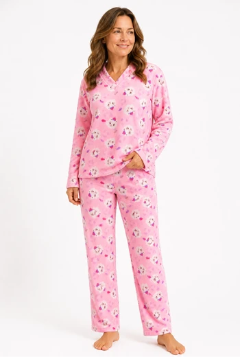 PIJAMA TERMICA FEMENINA ROSA PASTEL