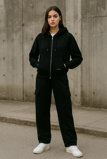 CONJUNTO DEPORTIVO PARA MUJER – HOODIE Y JOGGER CARGO