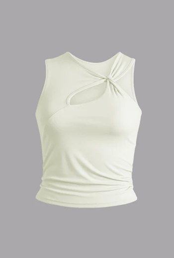 TOP ASIMÉTRICO BLANCO CON NUDO