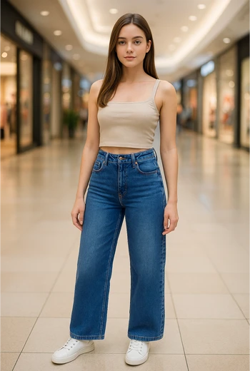 JEAN WIDE LEG DE MUJER TIRO ALTO