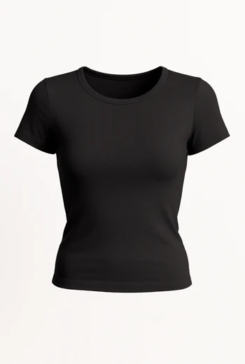 BLUSA BÁSICA  NEGRA MANGA CORTA