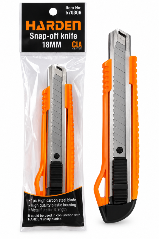 Cúter Profesional HARDEN Snap-Off 18 mm