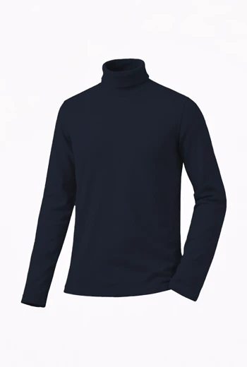 BUZO DE HOMBRE AZUL CON CUELLO DE TORTUGA