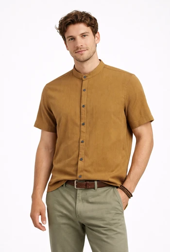 CAMISA MANGA CORTA Y CUELLO CHINO